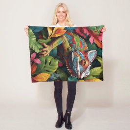 Lizard Blätter & Colour Fleece Blanket