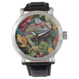 Lizard-Blätter und Farbe Armbanduhr