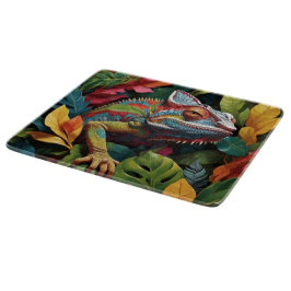 Lizard-Blätter und Farbe Schneidebrett