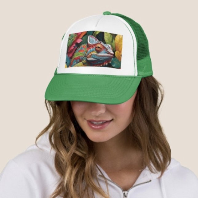Lizard-Blätter und Farbe Truckerkappe (Colourful Lizard Hat Adjust from 17" to 24" 100% polyester foam front 100% nylon mesh back. )