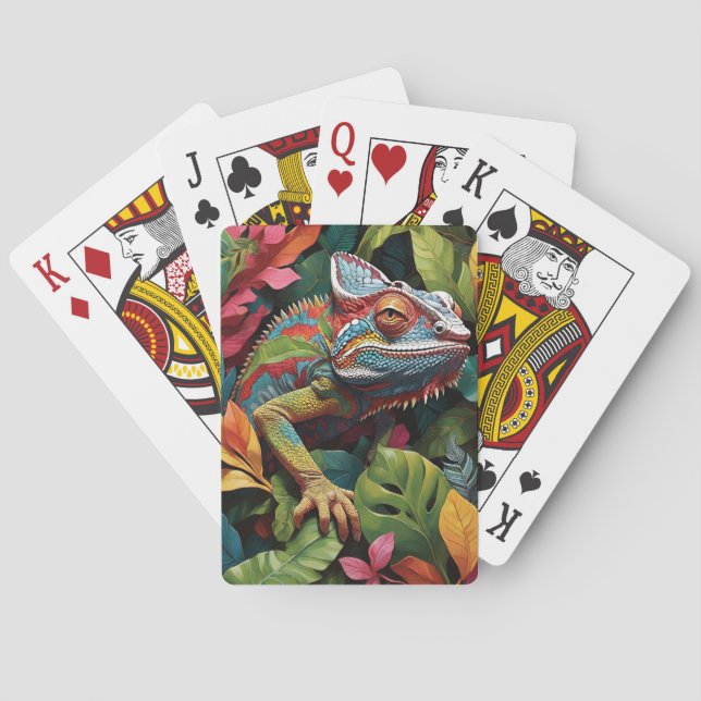 Lizard-Blätter und Farbspielkarten Spielkarten (Rückseite)