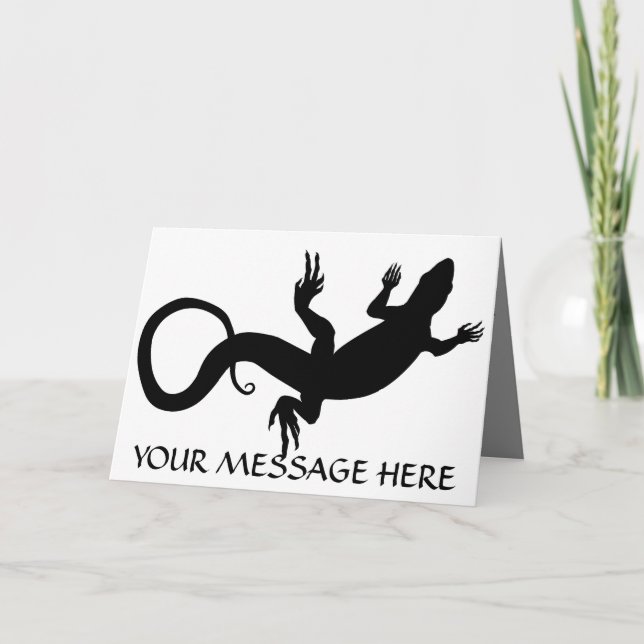 Lizard Card Reptile Art Blank Greeting Card Custom Dankeskarte (Vorderseite)