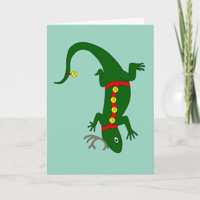 Lizard Christmas Card Feiertagskarte (Vorderseite)