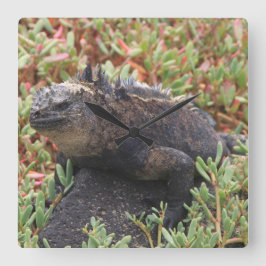 Lizard Clock Quadratische Wanduhr