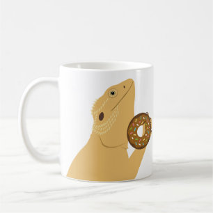 Lizard de Dragon Learé tenant Mug de café de beign