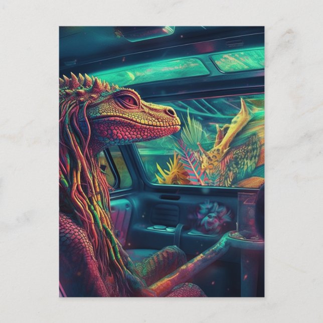 Lizard in einem Van Postkarte (Vorderseite)