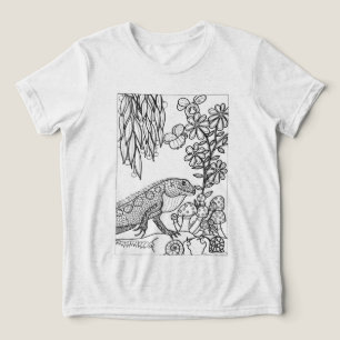 Lizard in Fantasy Landschaftsfarbe Tri-Blend Shirt