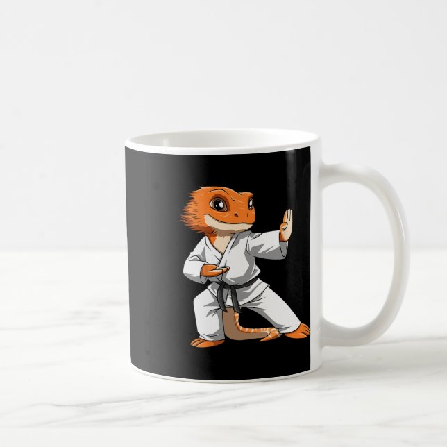 Lizard Karate Bartded Dragon Eigentümer Bartded Dr Kaffeetasse (Rechts)