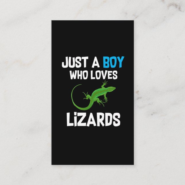 Lizard liebt Boy Reptile Animal Pet Fan Visitenkarte (Vorderseite)