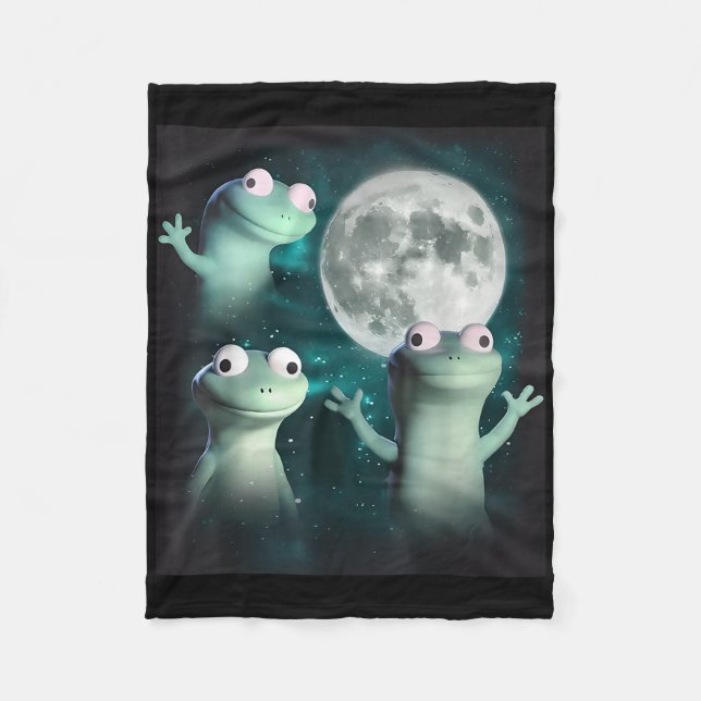 Lizard Lizard Lizard Funny Lizard Moon Trending Me Fleecedecke (Vorderseite)