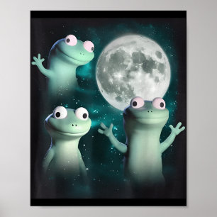 Lizard Lizard Lizard Funny Lizard Moon Trending Me Poster