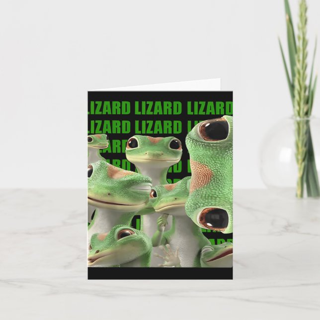 Lizard Lizard Lizard Funny Meme (2 Seite) _1 Karte (Vorderseite)