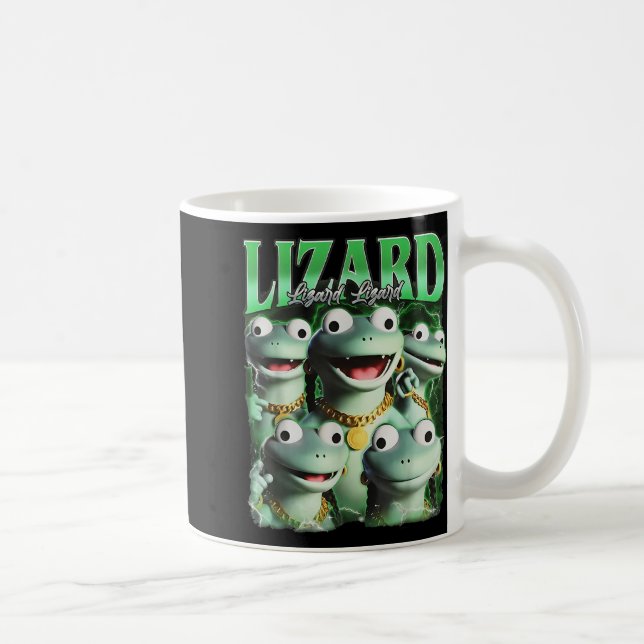 Lizard Lizard Lizard Funny Meme Lizard Bootleg Wei Kaffeetasse (Rechts)