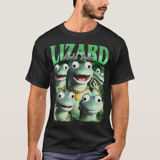 Lizard Lizard Lizard Funny Meme Lizard Bootleg Wei T-Shirt (Vorderseite)