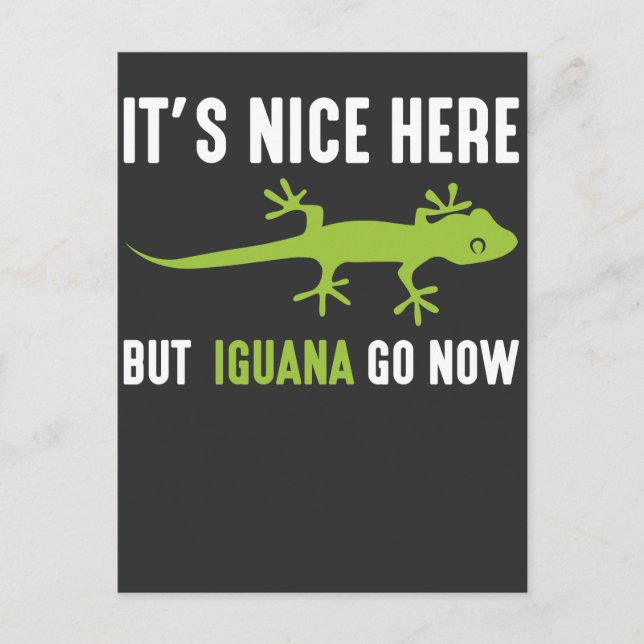 Lizard Lover Iguana Green Gecko Party Animal Puff Postkarte (Vorderseite)