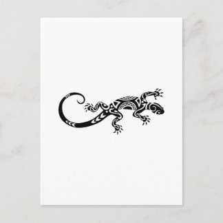 lizard Maori tattoo Postkarte