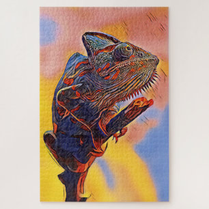 Lizard Portrait Painting Digital Art Puzzle