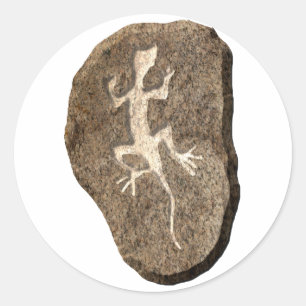 Lizard-Stein Runder Aufkleber