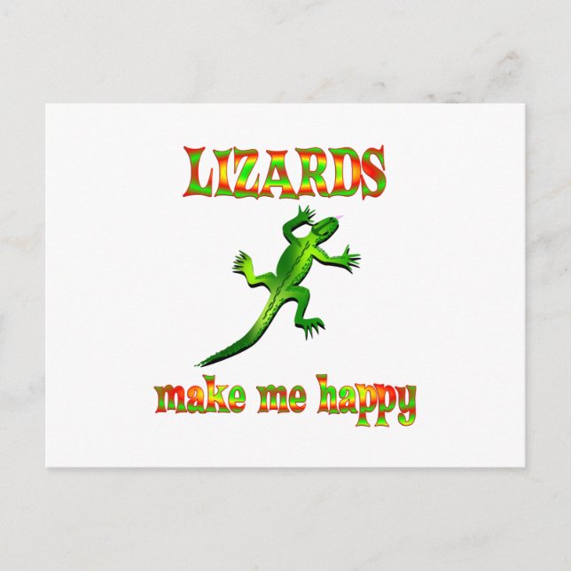 Lizards machen mich glücklich postkarte (Vorderseite)