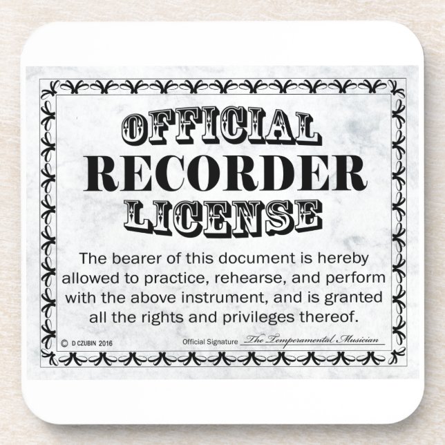 Lizenz aufzeichnen getränkeuntersetzer (Vorderseite)
