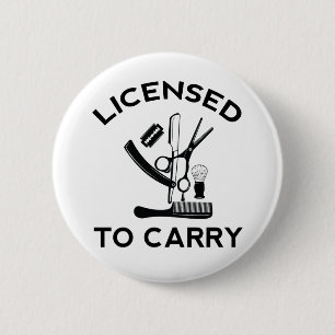 Lizenz für Carry Barber Friseur Button