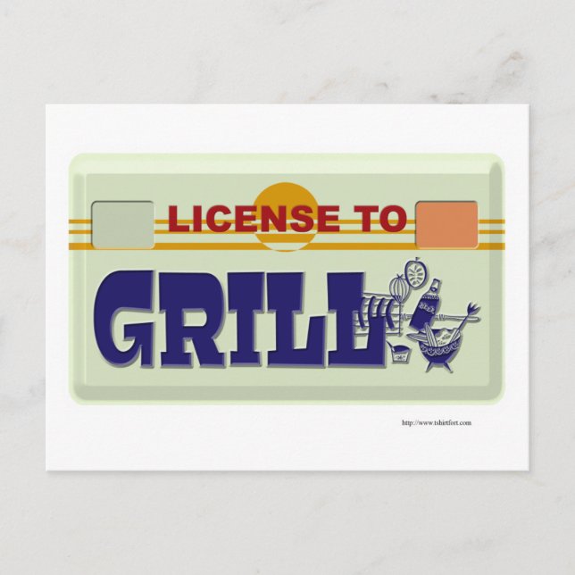 Lizenz für den Grill Fun GRILLEN Style Slogan Postkarte (Vorderseite)
