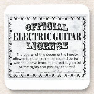 Lizenz für elektrische Gitarre Getränkeuntersetzer