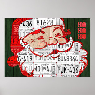 Lizenz-Platten-Kunst Sankt Ho Ho Ho gerecycelte Poster