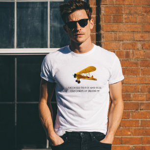 Lizenziert zu fliegen und Witze zu erzählen Lustig T-Shirt