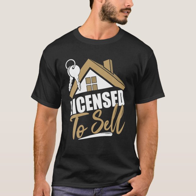 Lizenziert zum Verkauf von Real Anwesen Agent T-Shirt (Vorderseite)