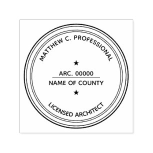 Lizenzierte Architektur LLC Briefmarke mit Stern P Permastempel
