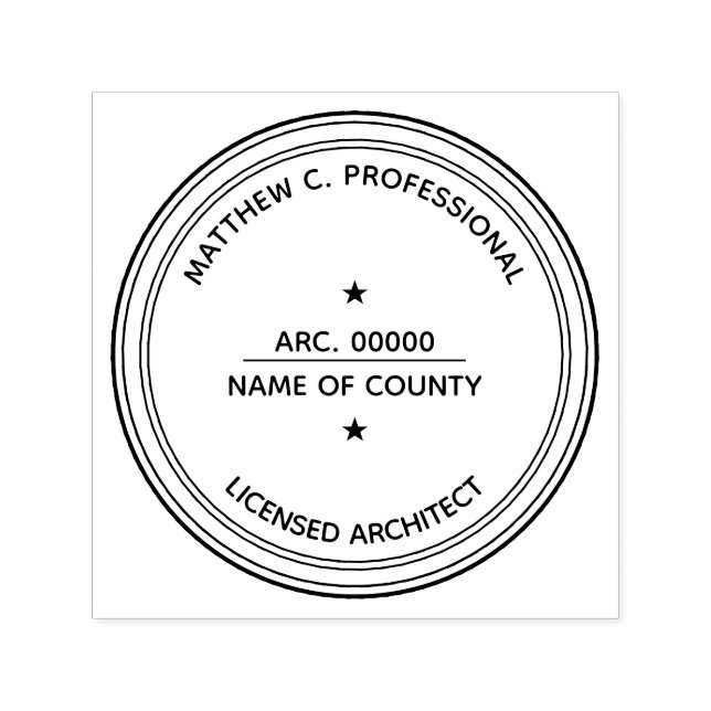 Lizenzierte Architektur LLC Briefmarke mit Stern P Permastempel (Design)