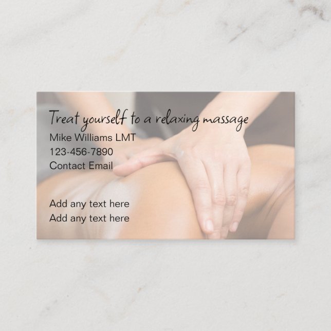 Lizenzierte Massage Therapeut einfache Visitenkart Visitenkarte (Vorderseite)