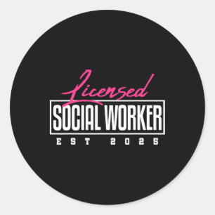 Lizenzierte Social Worker-Abschluss Lcsw Msw Maste Runder Aufkleber