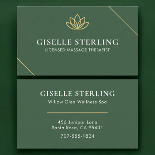 Lizenzierter Massagetherapeut Grün Gold Visitenkarte