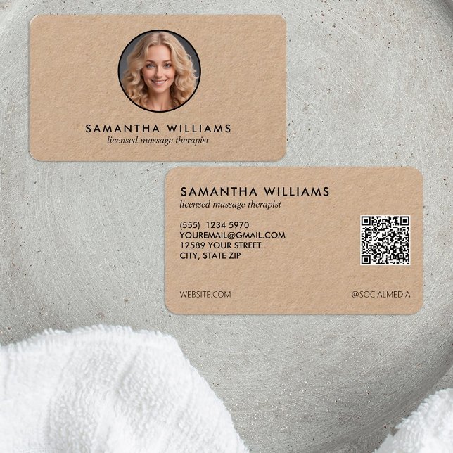 🪔 lizenziertes QR-Foto für Massagetherapeuten Visitenkarte (Von Creator hochgeladen)