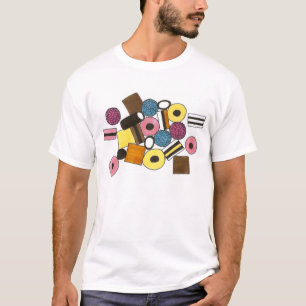 Lizenzierung Allerlei Sorten Süßwaren Süßigkeiten T-Shirt