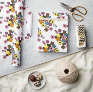 Lizenzierung für alle Sorten Sorten Sorten Süßware Geschenkpapier