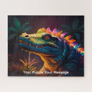 Lizzard-Drache neon-glühend farbenfrohe Fantasie