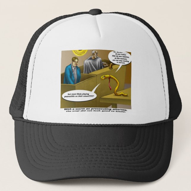 Lizzie Borden Trial Funny Cartoon Geschenke Truckerkappe (Vorderseite)