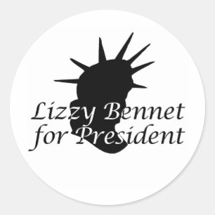 Lizzy Bennet für Präsidenten Runder Aufkleber