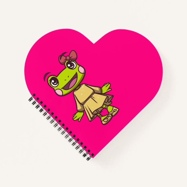 Lizzy, das Frosch Herz Notepad | AdventureKids Notizbuch (Vorderseite)