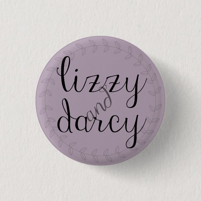 Lizzy u. Darcy Button für Jane Austen lockert auf (Vorderseite)