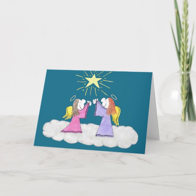 Lizzy's People Angels Holy Night Weihnachtskarte Karte (Vorderseite)