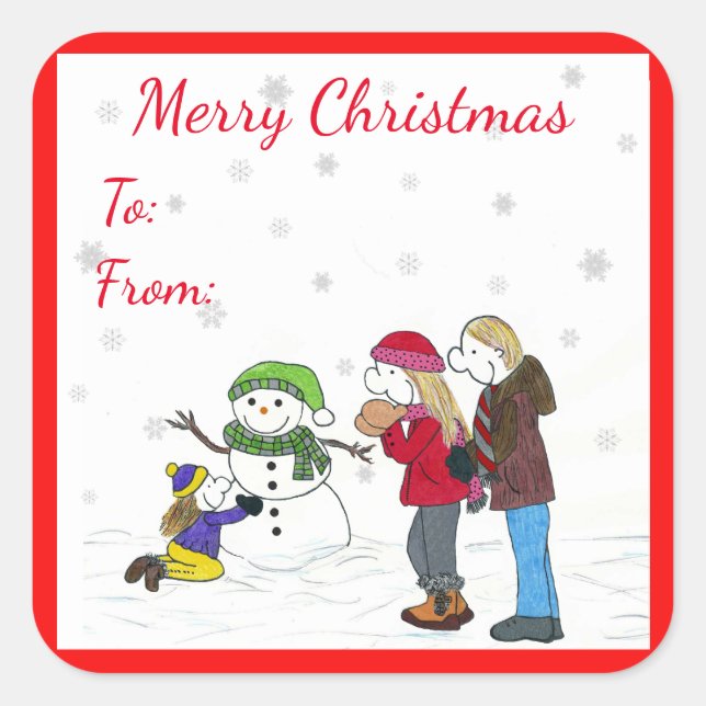 Lizzy's People Snowman Fun Gift Stickers (Vorderseite)