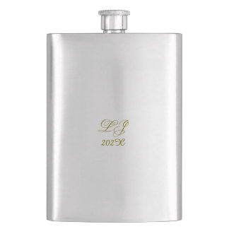 LJ Monogram Elegant Moderne Hochzeit Flachmann