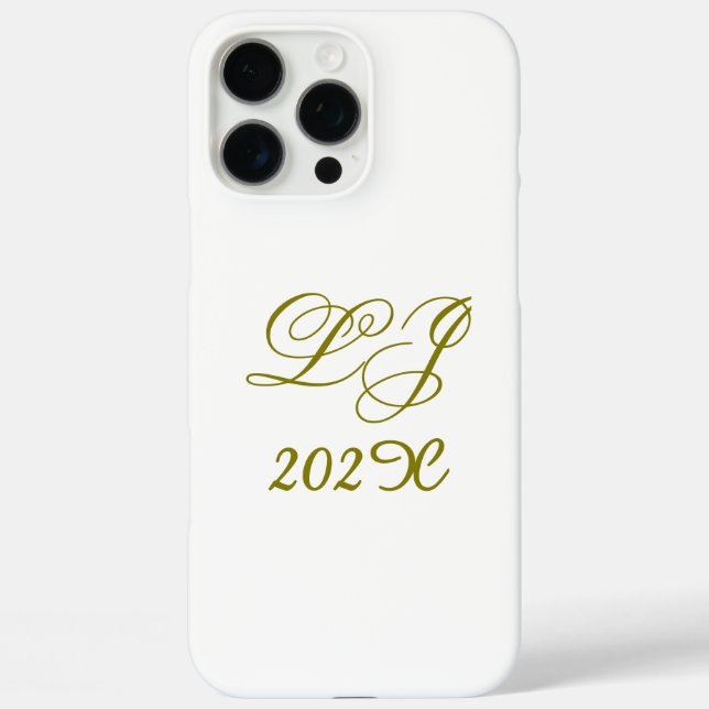 LJ Monogram Elegant Moderne Hochzeit iPhone 16 Pro Max Hülle (Rückseite)