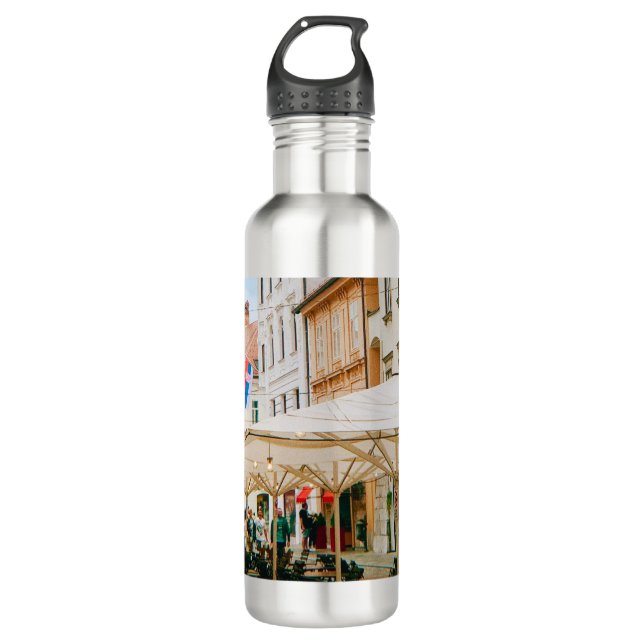 Ljubljana Cityscape Edelstahlflasche (Vorderseite)