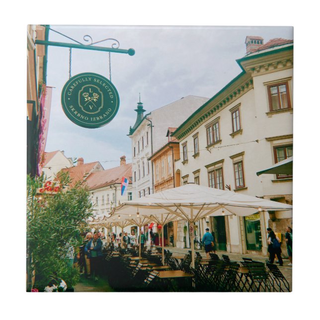 Ljubljana Cityscape Fliese (Vorderseite)
