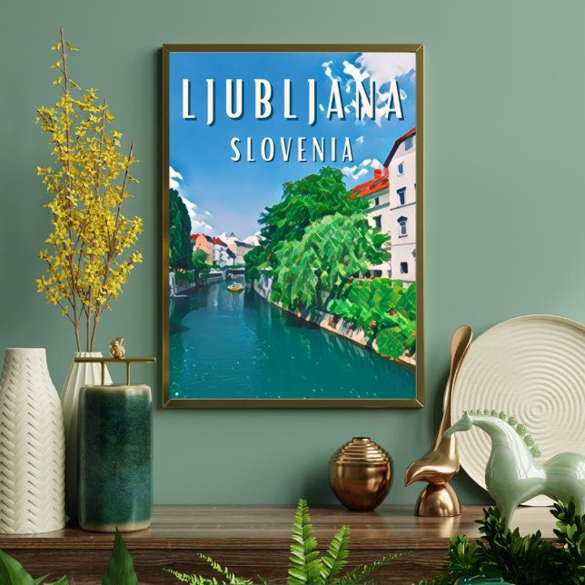Ljubljana Poster (Ljubljana : Charme européen et créativité contemporaine.)